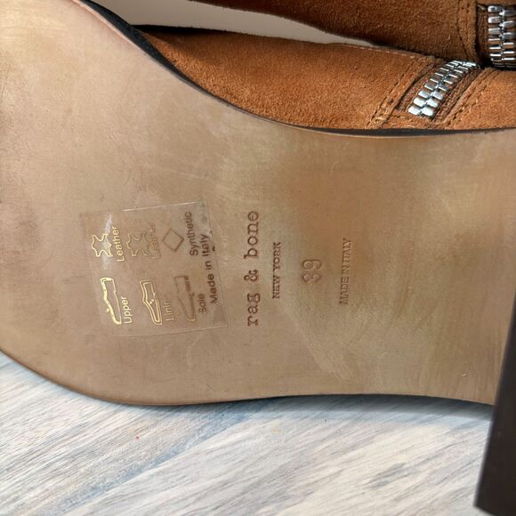 Rag & Bone Women's Axel Mid Boots‎ In Cinnamon Leather Suede $395 Size 8.5 - Picture 10 of 10